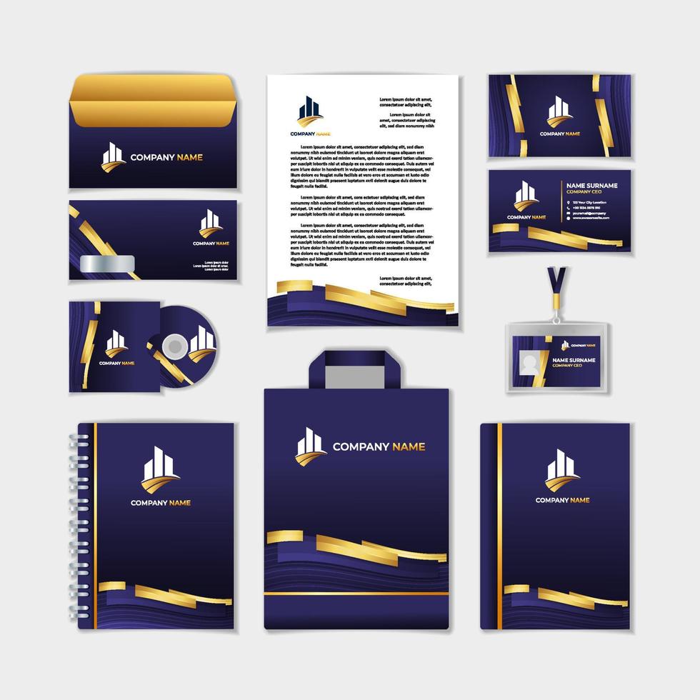 Elegant Business Kit with Dark Base Color vector