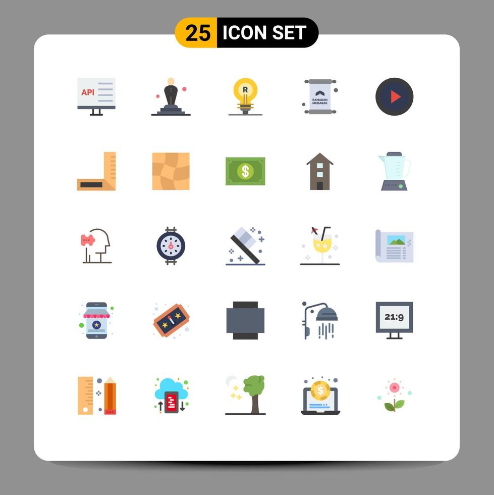 Stock Vector Icon Pack of 25 Line Signs and Symbols for ramadan invitation oscar letter idea Editable Vector Design Elements