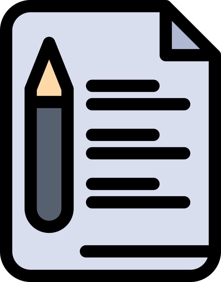 File Text Education Pencil  Flat Color Icon Vector icon banner Template