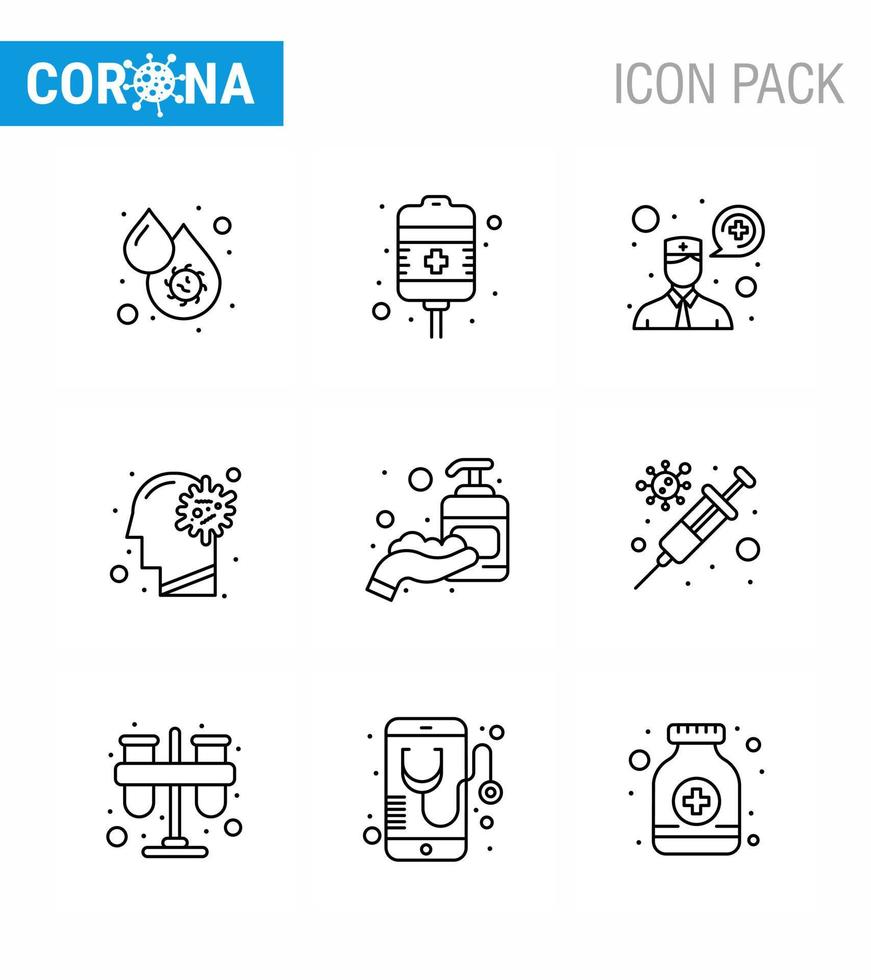 25 Coronavirus Emergency Iconset Blue Design such as corona virus health care ilness cold viral coronavirus 2019nov disease Vector Design Elements