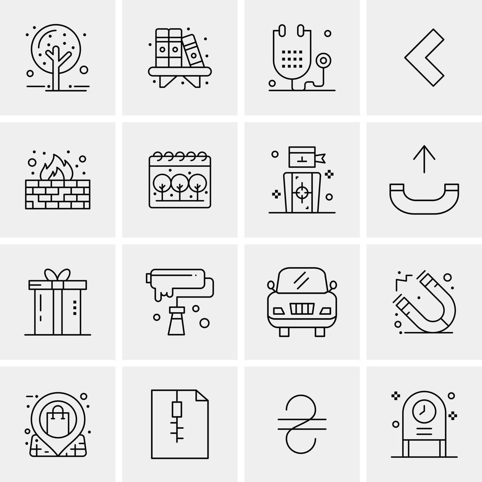 16 iconos universales de negocios vector ilustración de icono creativo para usar en proyectos relacionados con la web y dispositivos móviles