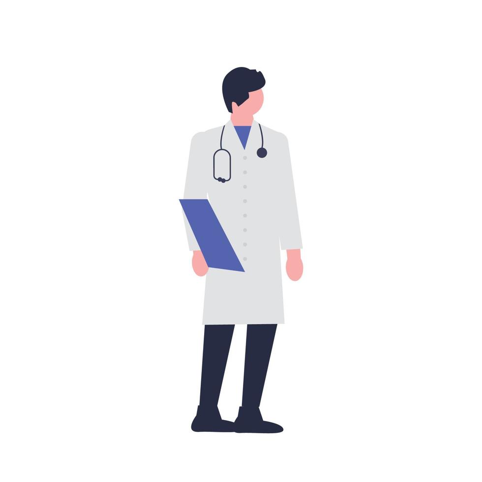 Doctor Standing with Stethoscope vector