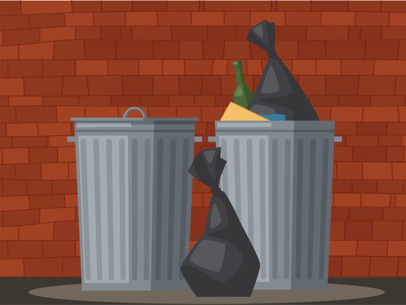 This image is for big dustbins with much rubbish to keep the