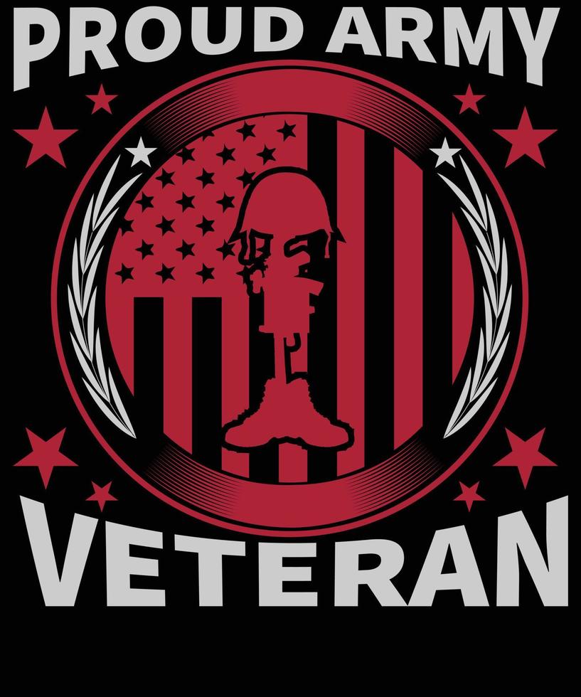 orgulloso veterano del ejército 4 de julio diseño de camiseta de veterano americano vector