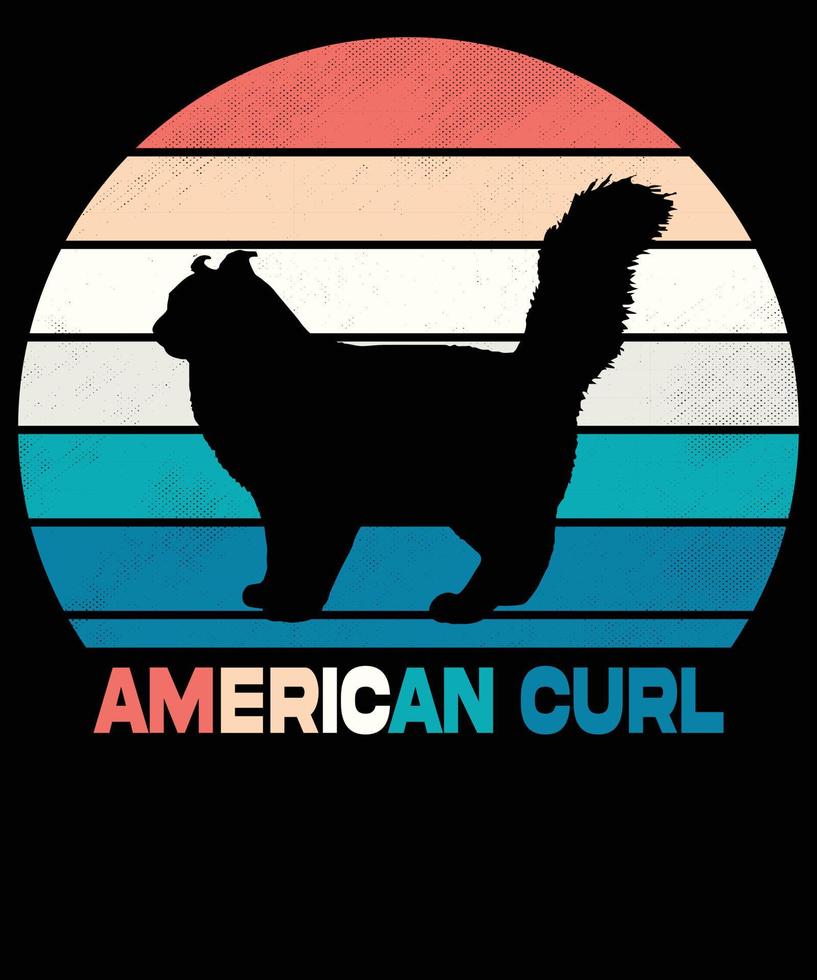 funny American curl Silhouetted vector