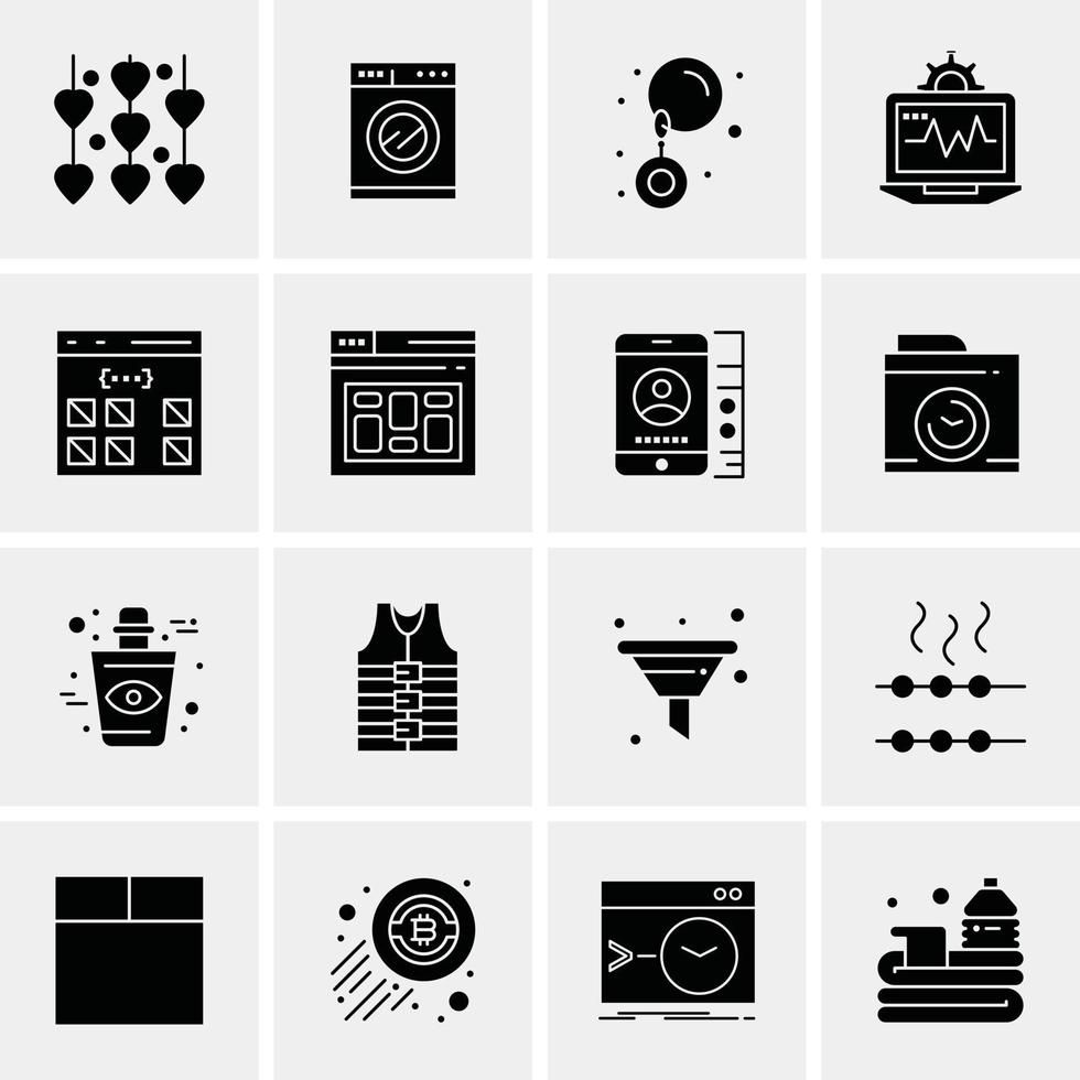 16 iconos universales de negocios vector ilustración de icono creativo para usar en proyectos relacionados con la web y dispositivos móviles