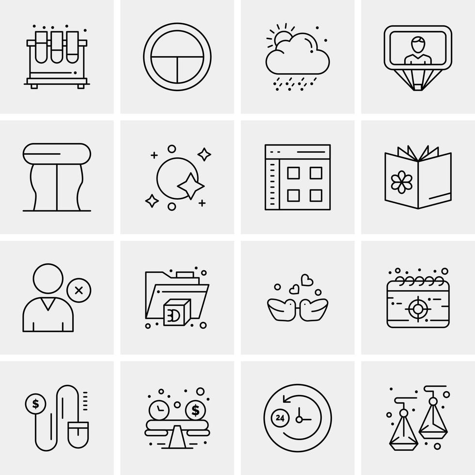 16 iconos universales de negocios vector ilustración de icono creativo para usar en proyectos relacionados con la web y dispositivos móviles