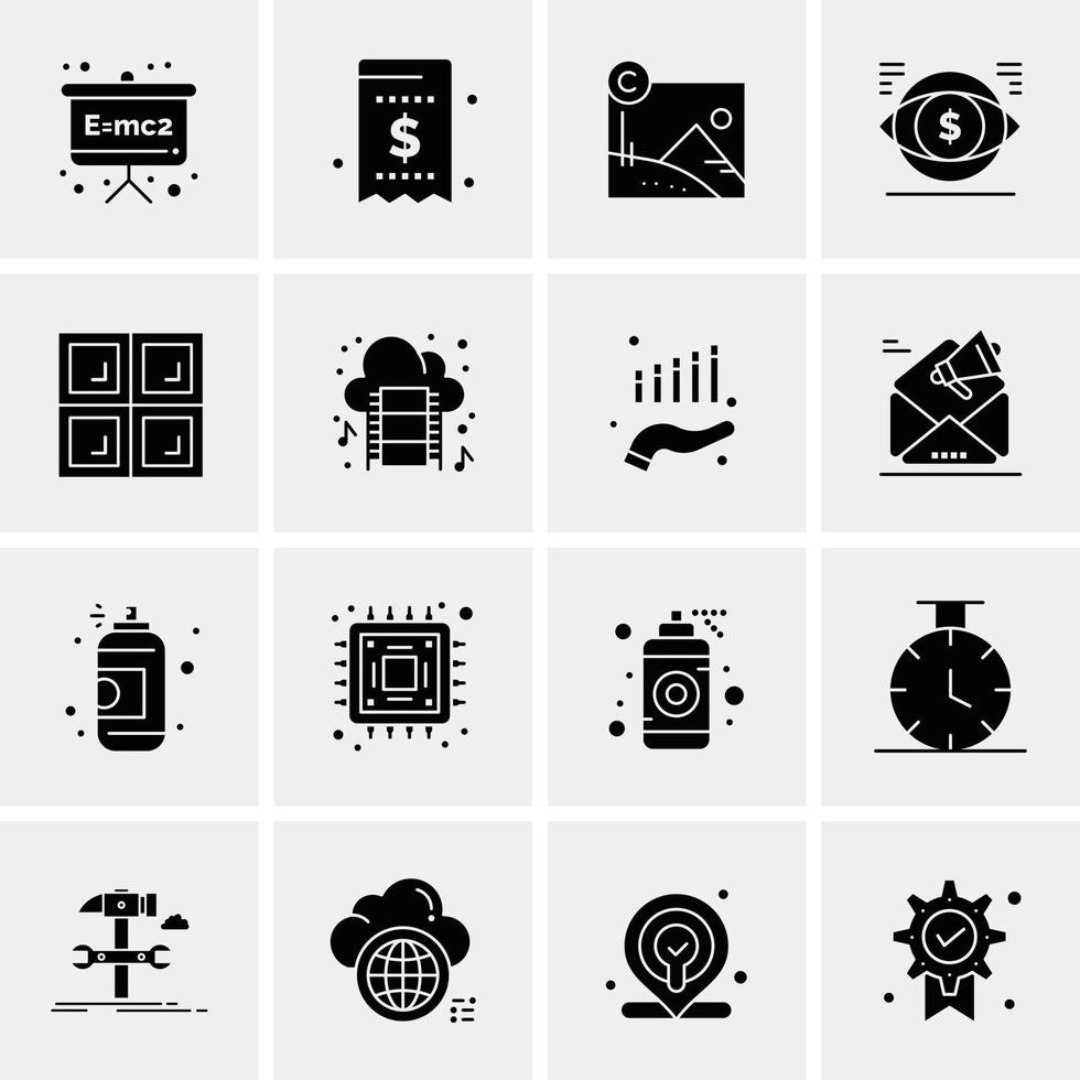 16 iconos universales de negocios vector ilustración de icono creativo para usar en proyectos relacionados con la web y dispositivos móviles