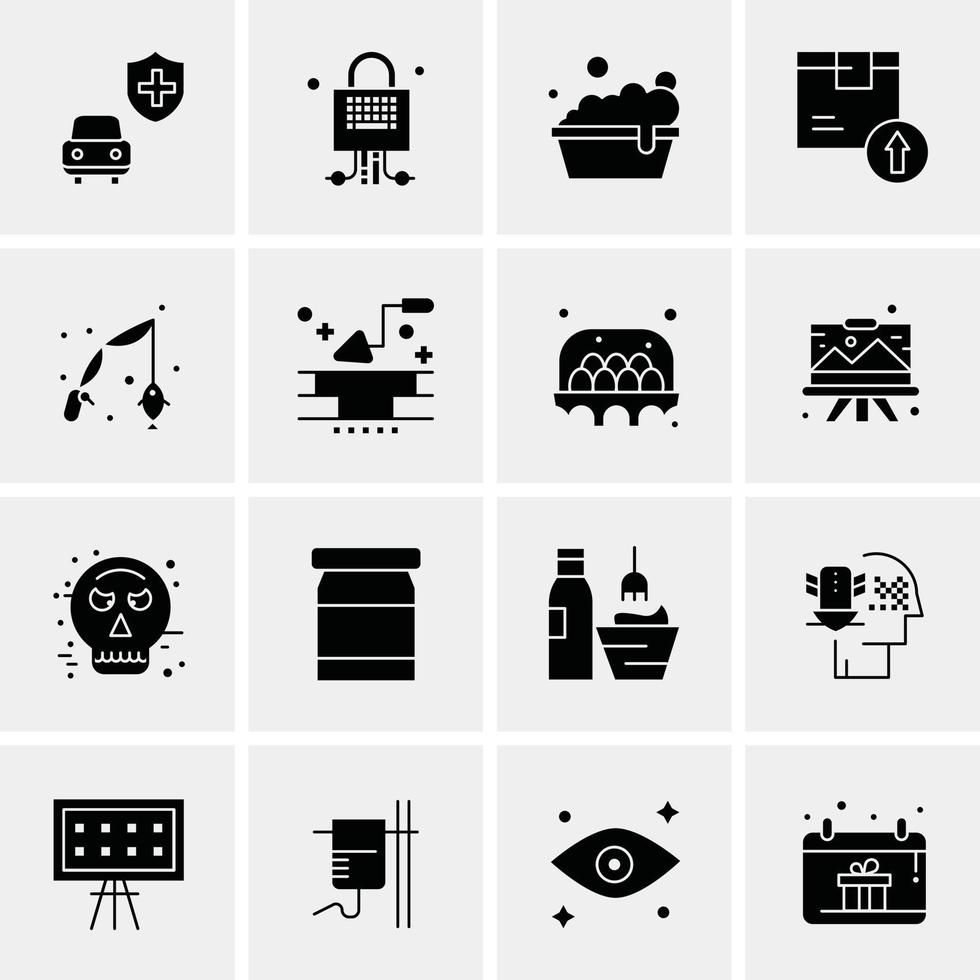 16 iconos universales de negocios vector ilustración de icono creativo para usar en proyectos relacionados con la web y dispositivos móviles