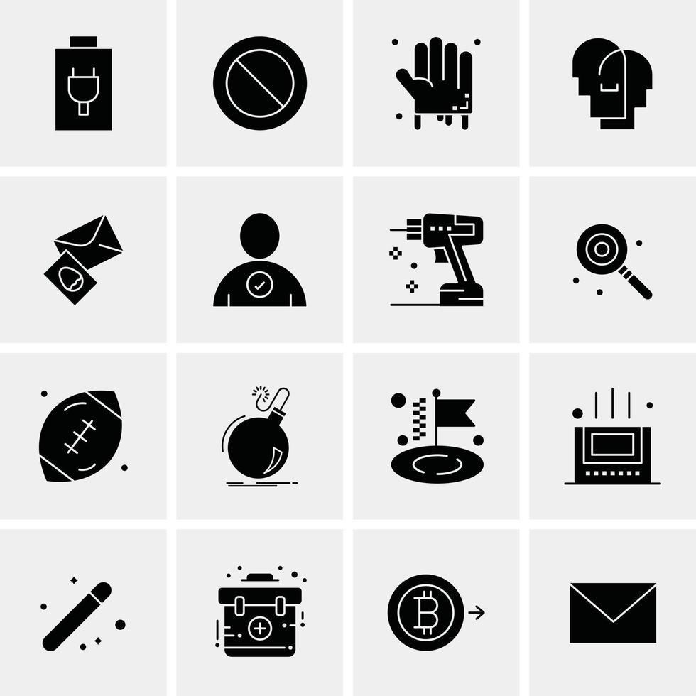 16 iconos universales de negocios vector ilustración de icono creativo para usar en proyectos relacionados con la web y dispositivos móviles