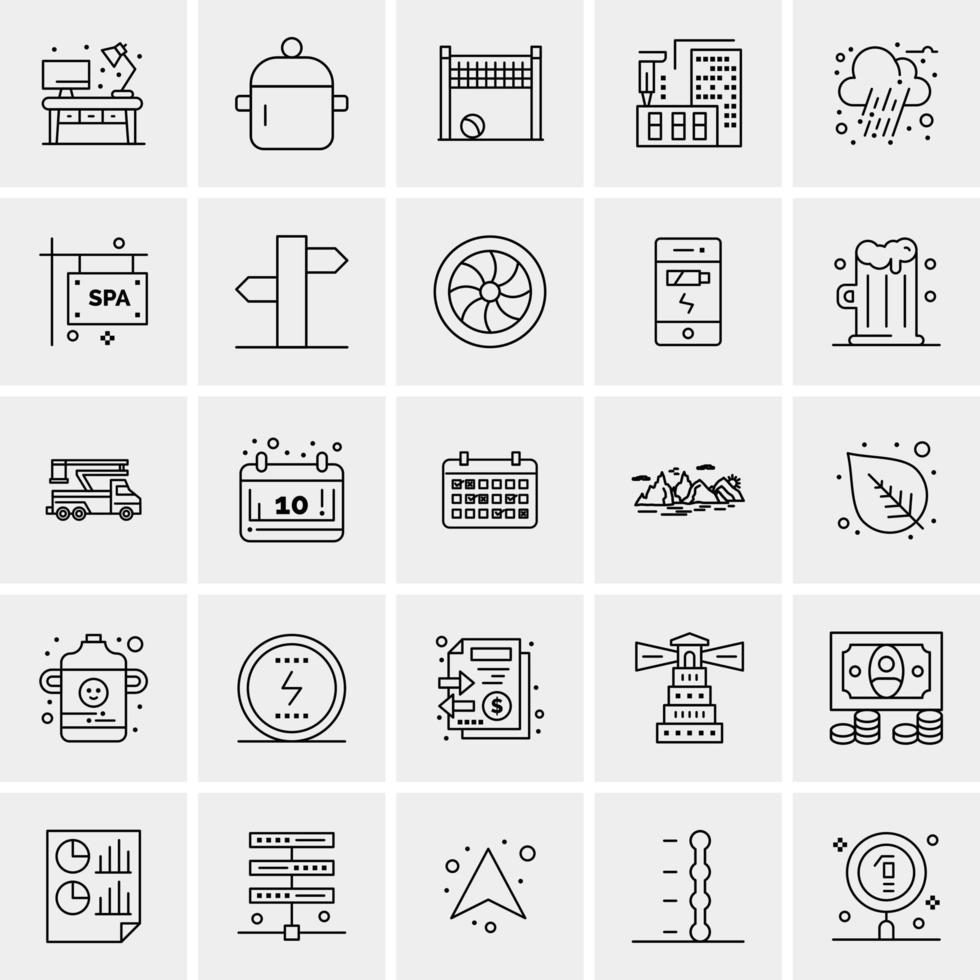 25 iconos de negocios universales vector ilustración de icono creativo para usar en proyectos relacionados con la web y dispositivos móviles