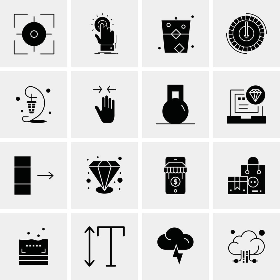 16 iconos universales de negocios vector ilustración de icono creativo para usar en proyectos relacionados con la web y dispositivos móviles