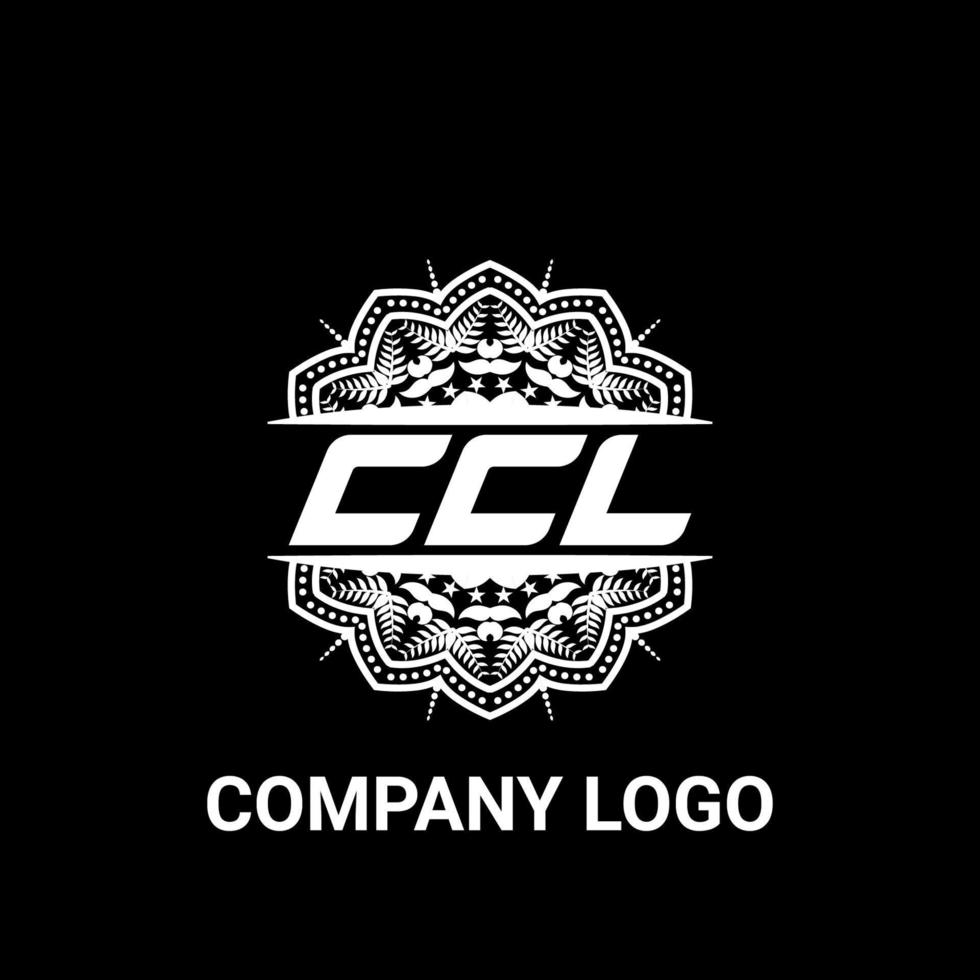 CCL letter royalty mandala shape logo. CCL brush art logo. CCL logo for a company, business, and commercial use. vector