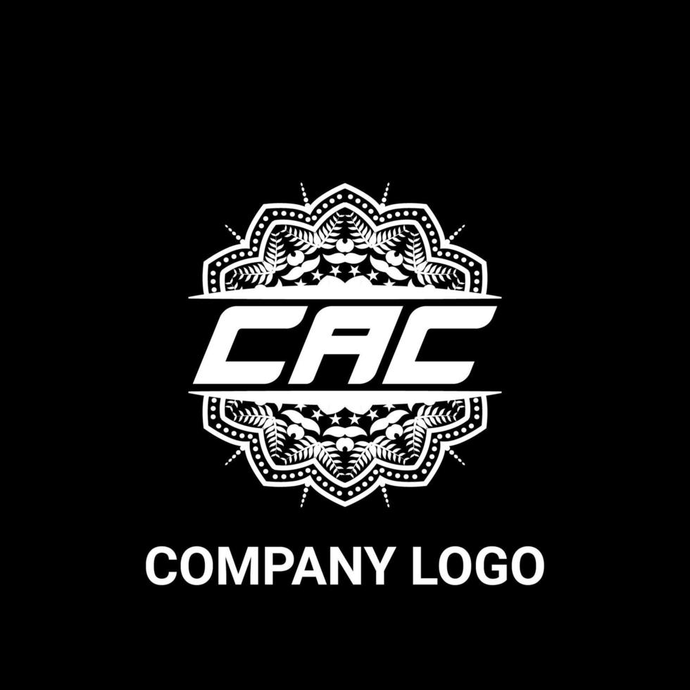 CAC letter royalty mandala shape logo. CAC brush art logo. CAC logo for a company, business, and commercial use. vector