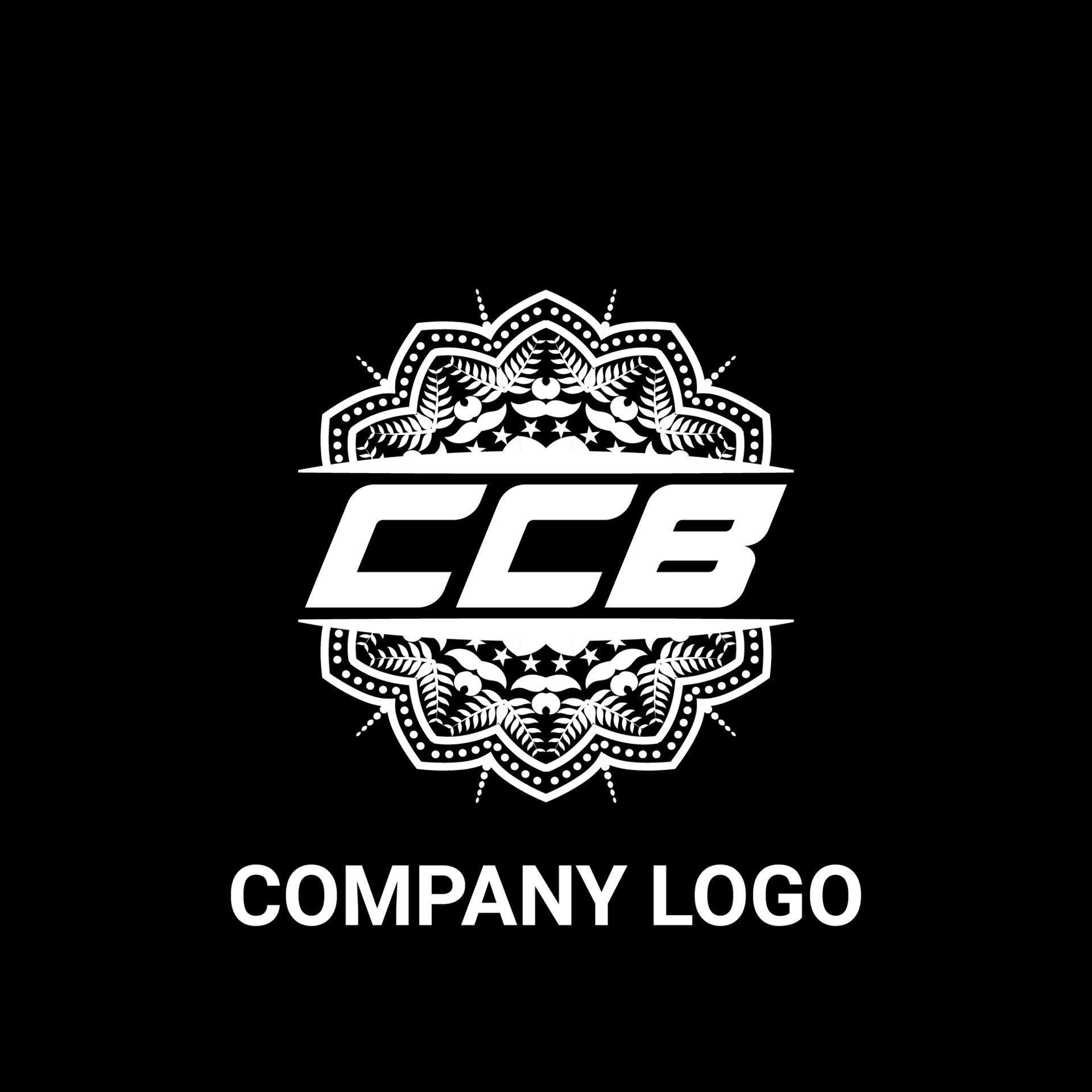 CCB letter royalty mandala shape logo. CCB brush art logo. CCB logo for