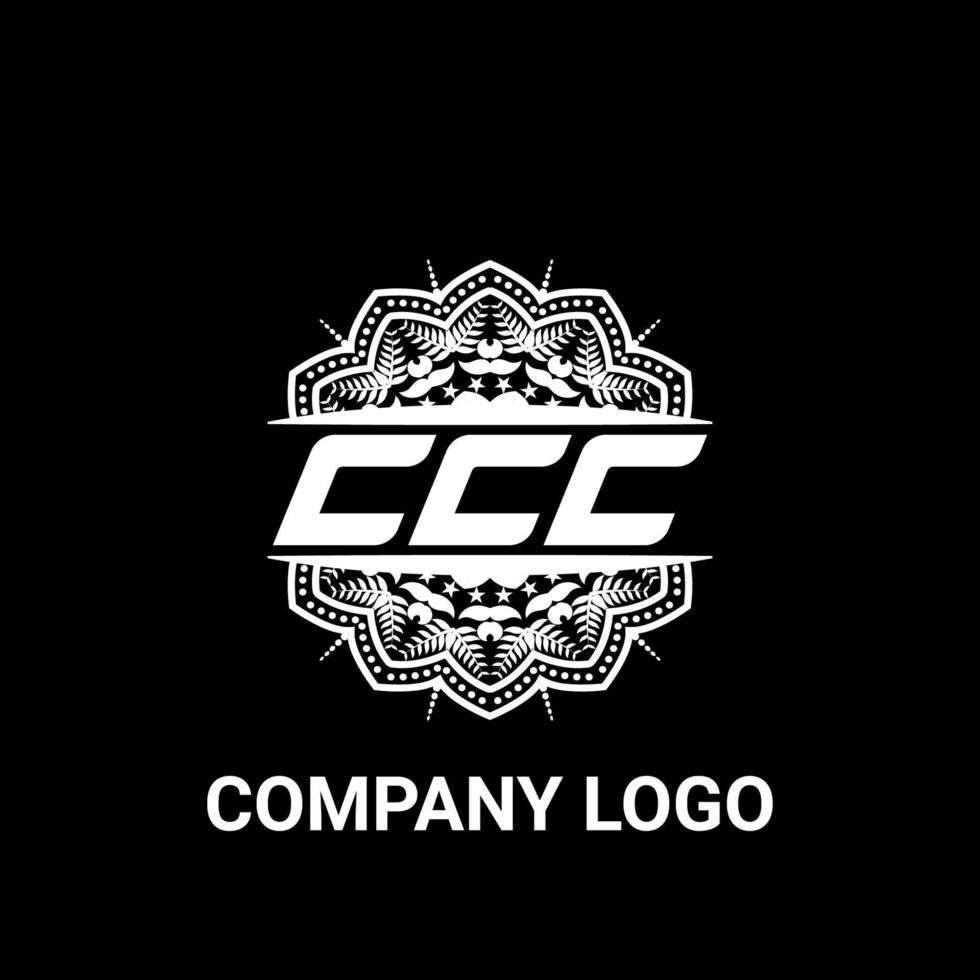 CCC letter royalty mandala shape logo. CCC brush art logo. CCC logo for a company, business, and commercial use. vector