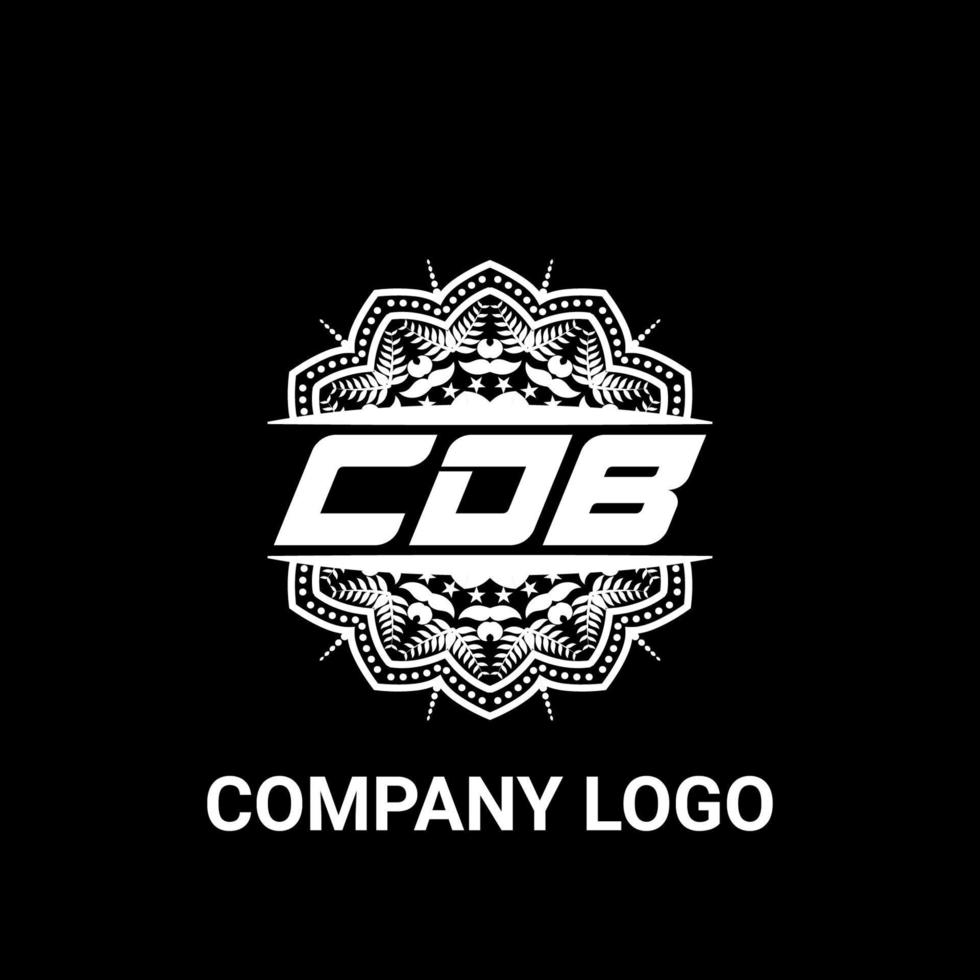 CDB letter royalty mandala shape logo. CDB brush art logo. CDB logo for a company, business, and commercial use. vector