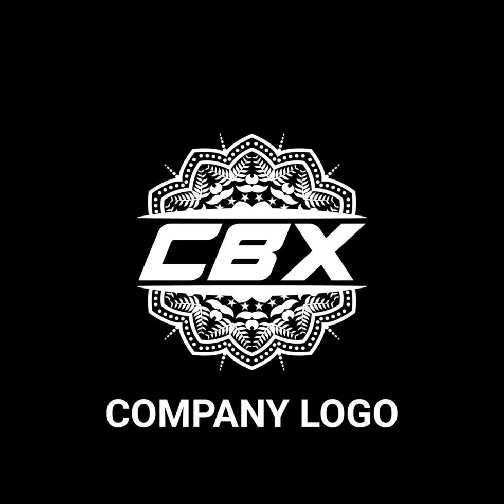 CBX letter royalty mandala shape logo. CBX brush art logo. CBX logo for a company, business, and commercial use. vector