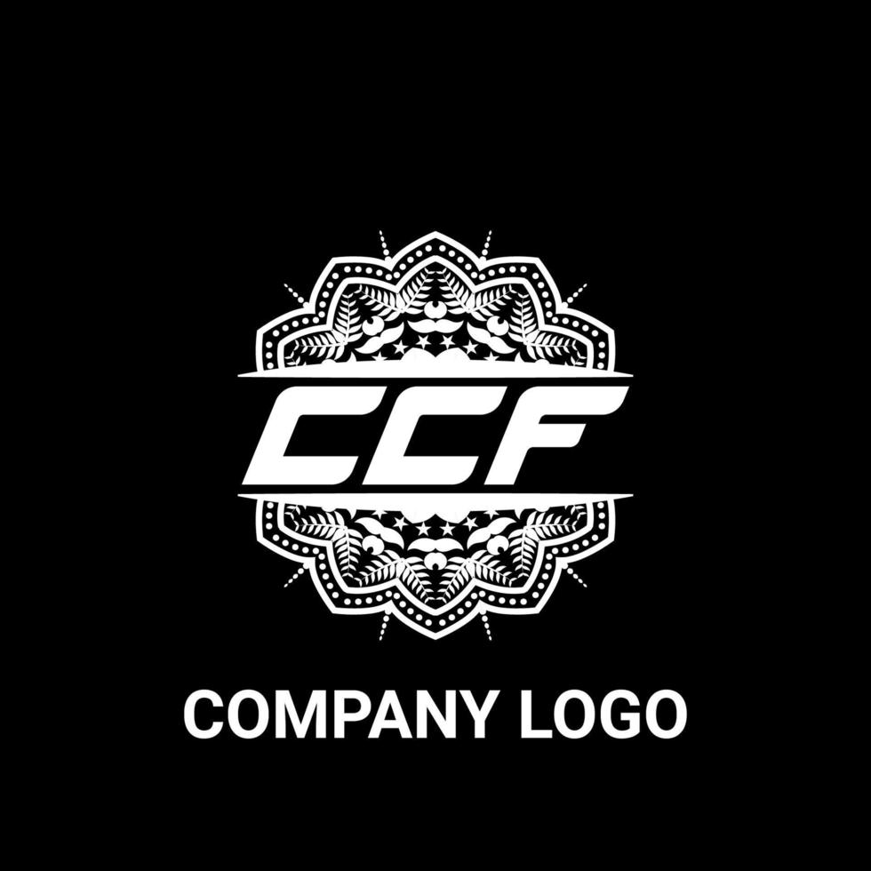 CCF letter royalty mandala shape logo. CCF brush art logo. CCF logo for a company, business, and commercial use. vector