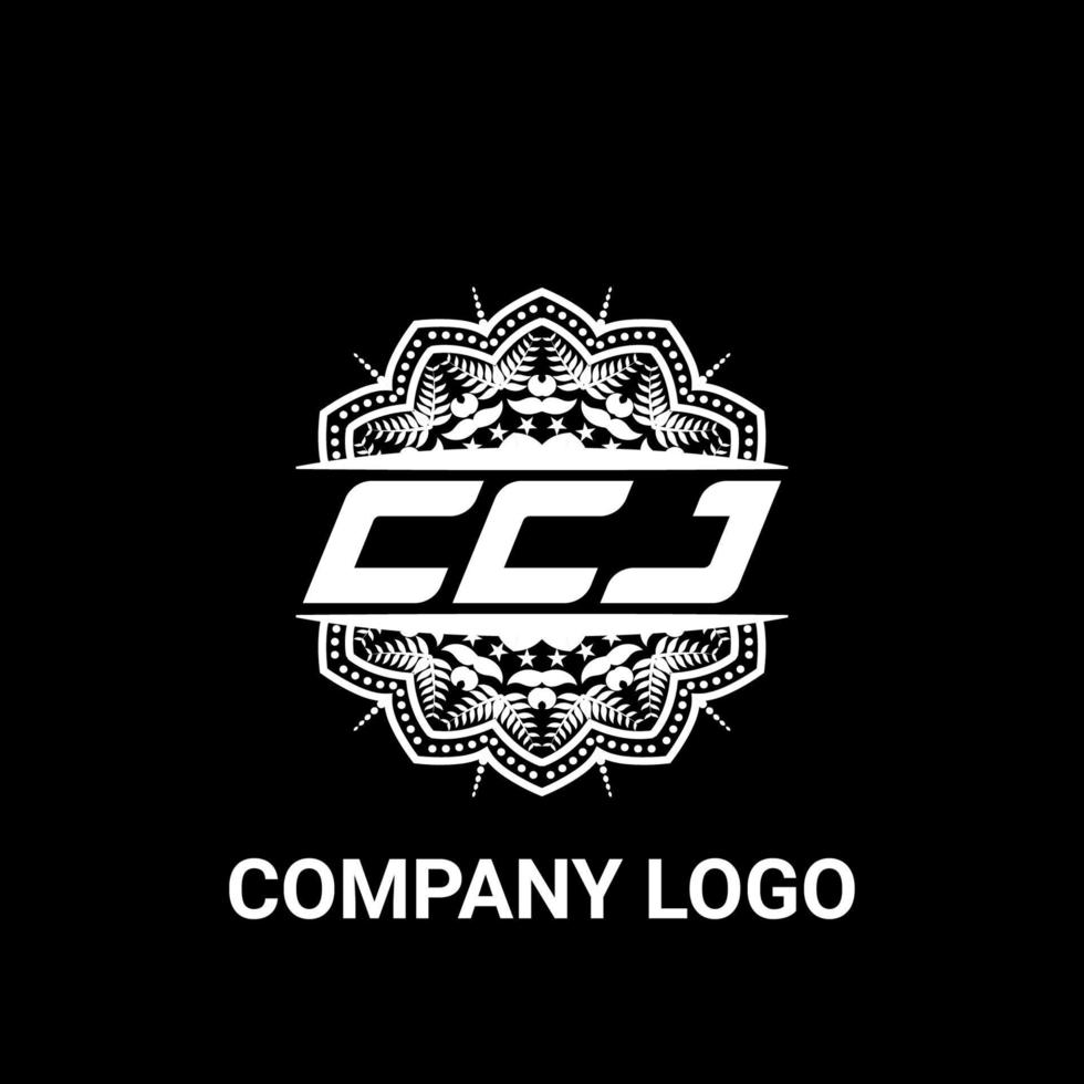 CCJ letter royalty mandala shape logo. CCJ brush art logo. CCJ logo for a company, business, and commercial use. vector