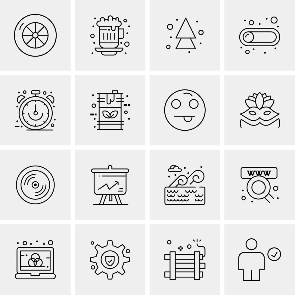 16 iconos universales de negocios vector ilustración de icono creativo para usar en proyectos relacionados con la web y dispositivos móviles