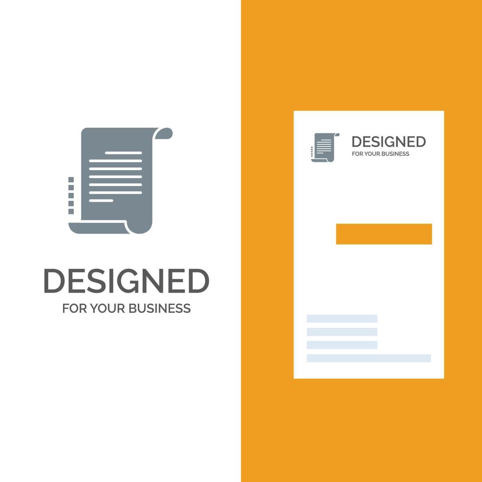 Decree Novel Scenario Screenplay Grey Logo Design and Business Card Template vector