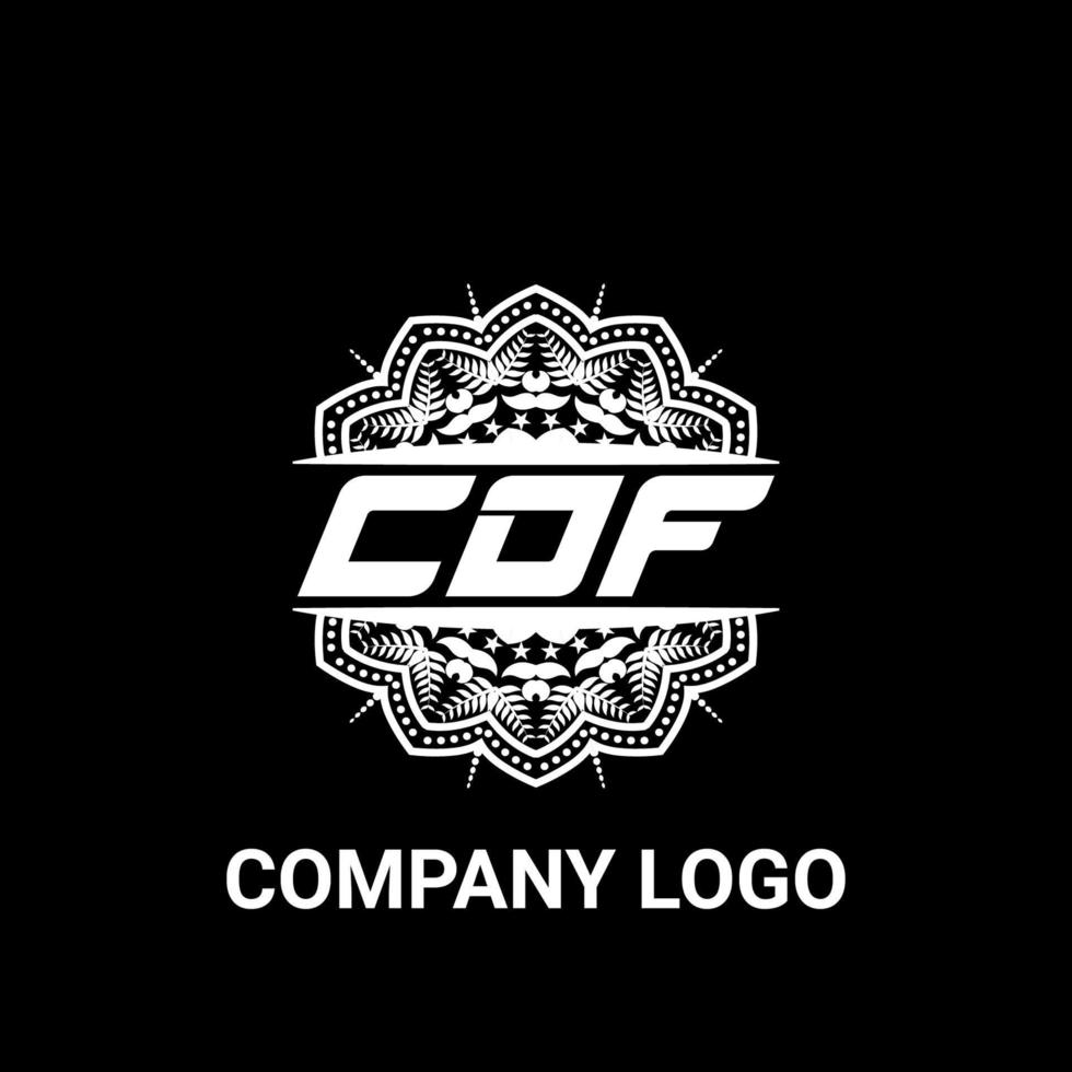 CDF letter royalty mandala shape logo. CDF brush art logo. CDF logo for a company, business, and commercial use. vector