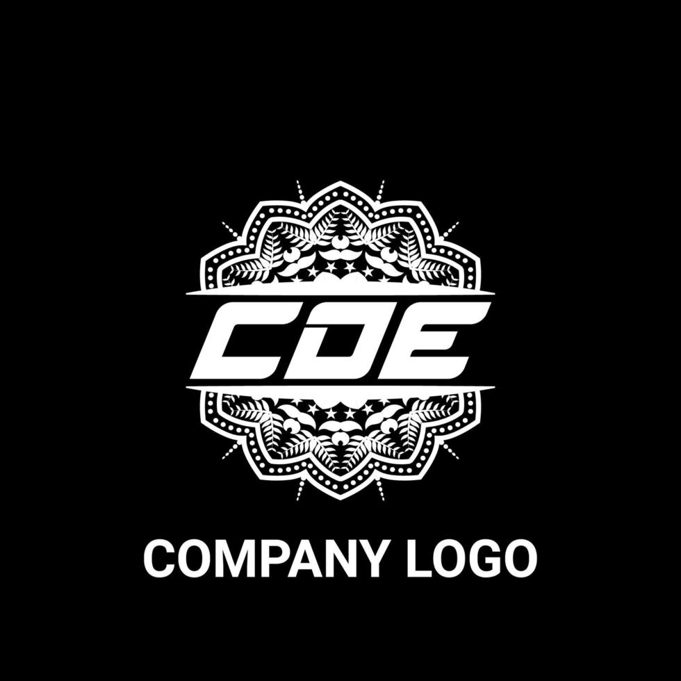 CDE letter royalty mandala shape logo. CDE brush art logo. CDE logo for a company, business, and commercial use. vector