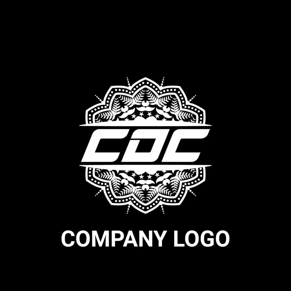 CDC letter royalty mandala shape logo. CDC brush art logo. CDC logo for a company, business, and commercial use. vector