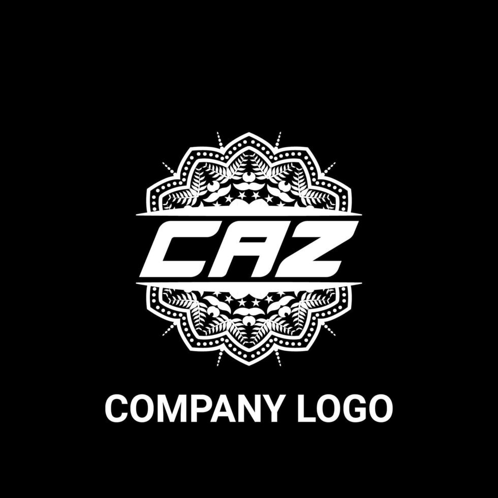 logotipo de forma de mandala de realeza de letra caz. logotipo de arte de pincel caz. logotipo caz para una empresa, negocio y uso comercial. vector