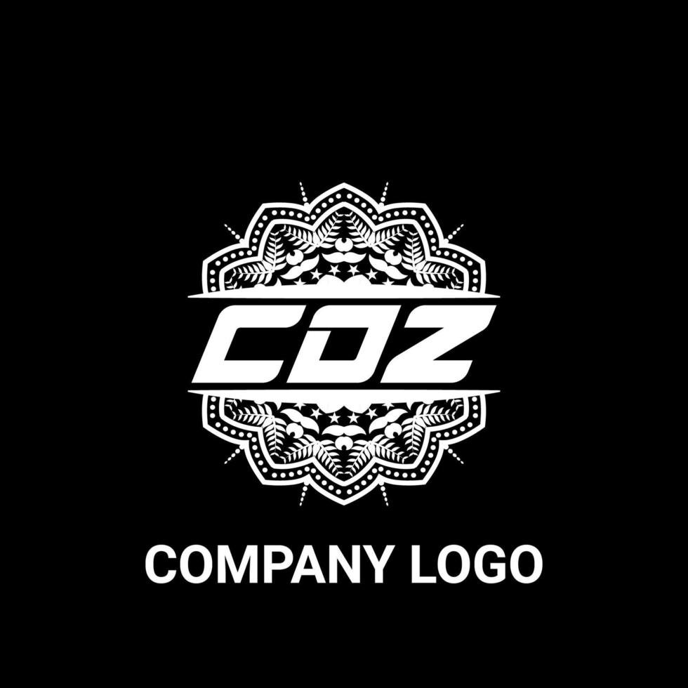 CDZ letter royalty mandala shape logo. CDZ brush art logo. CDZ logo for a company, business, and commercial use. vector