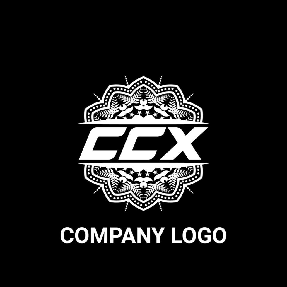 CCX letter royalty mandala shape logo. CCX brush art logo. CCX logo for a company, business, and commercial use. vector