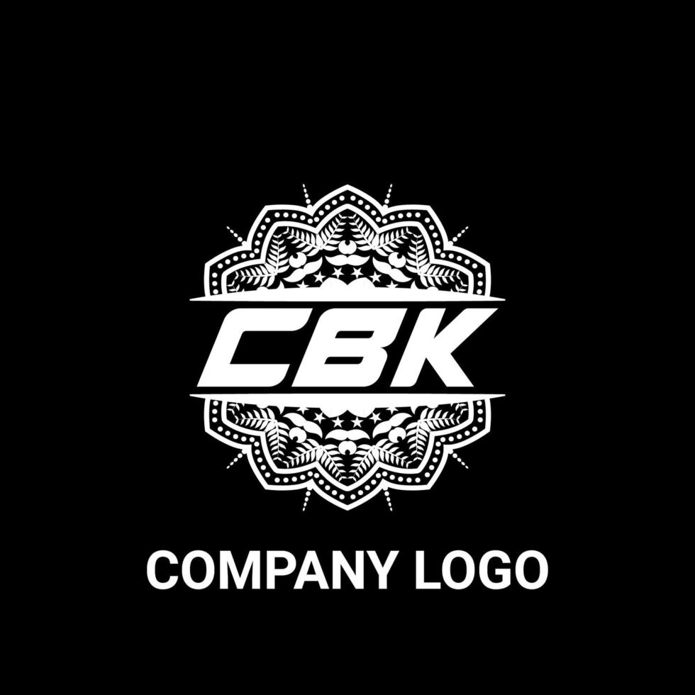 CBK letter royalty mandala shape logo. CBK brush art logo. CBK logo for a company, business, and commercial use. vector