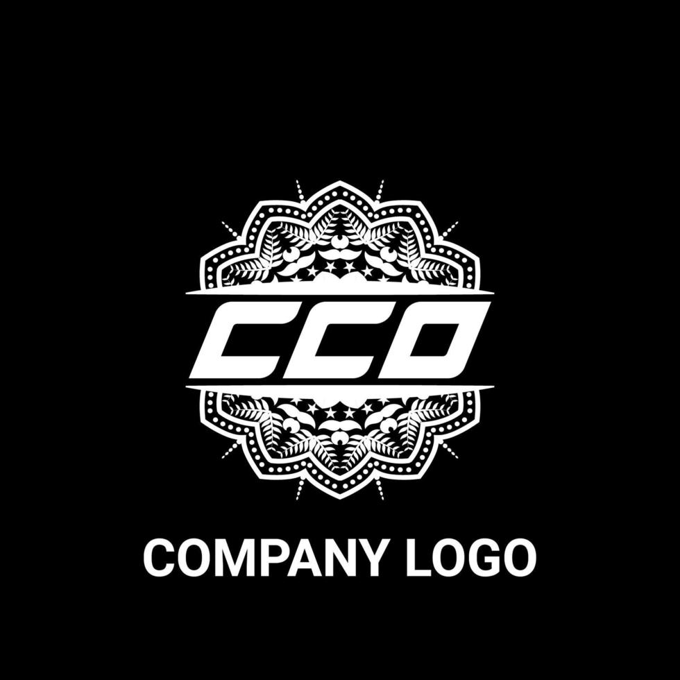 CCO letter royalty mandala shape logo. CCO brush art logo. CCO logo for a company, business, and commercial use. vector