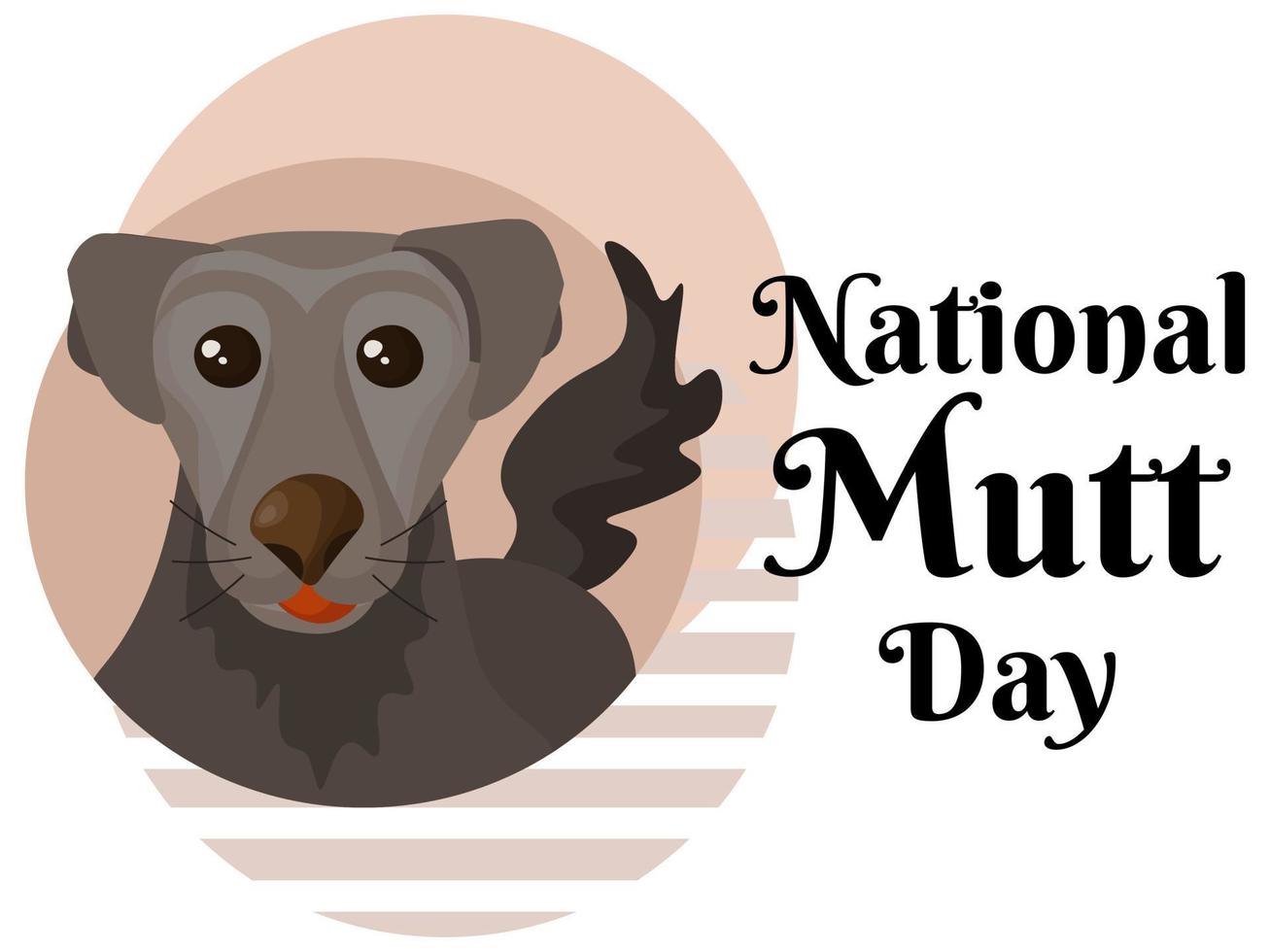 National Mutt Day, idea for horizontal poster, banner, flyer or placard design vector