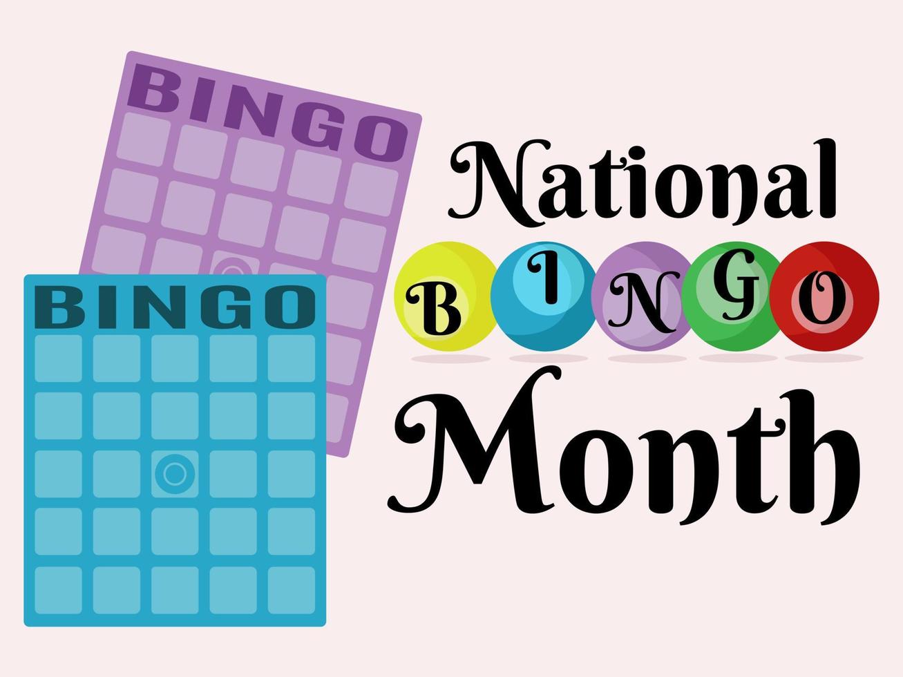 mes nacional del bingo, idea para el diseño de afiches, pancartas, volantes o carteles vector