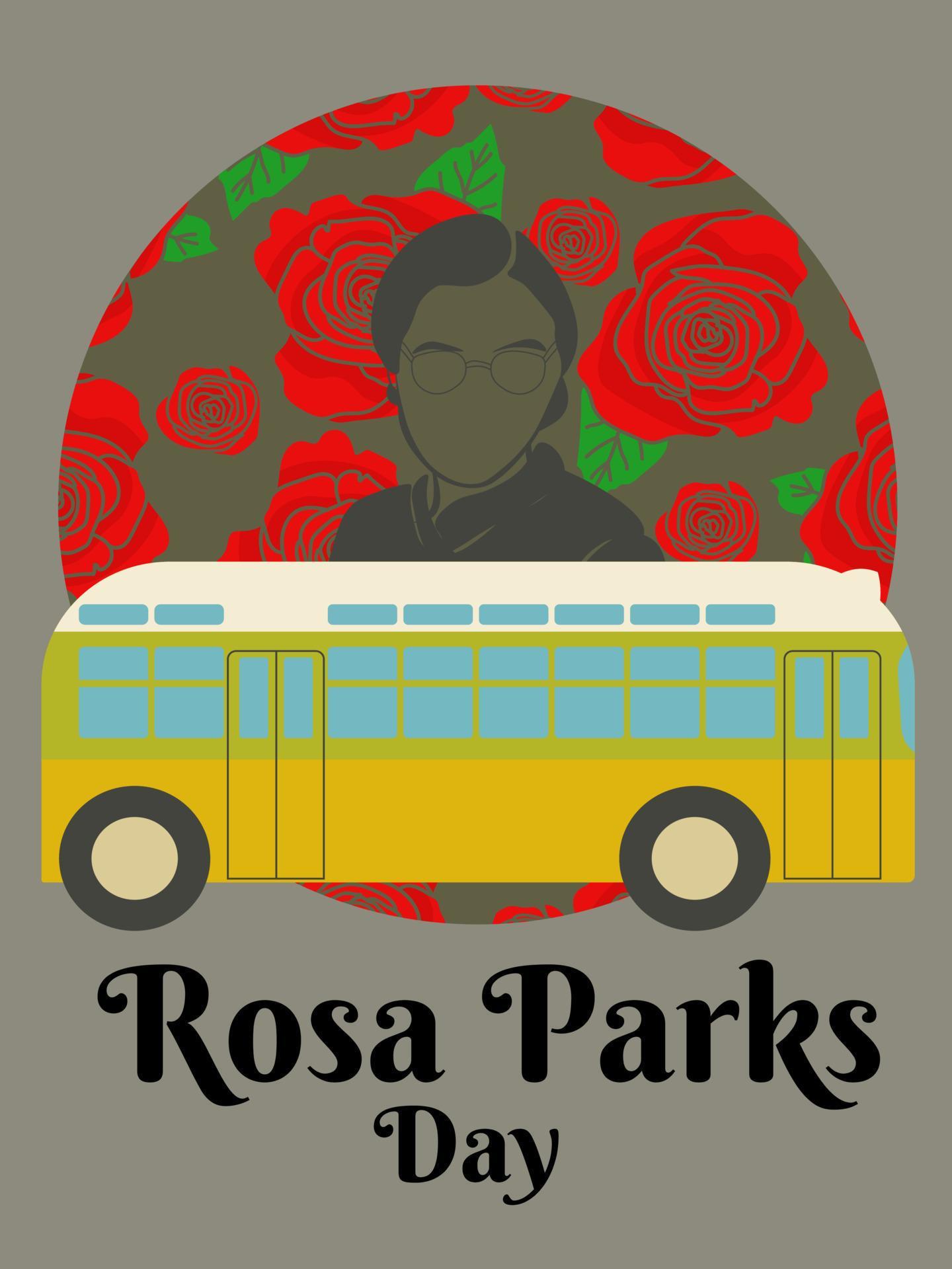 Rosa Parks Day, idea for vertical design poster, banner, flyer or