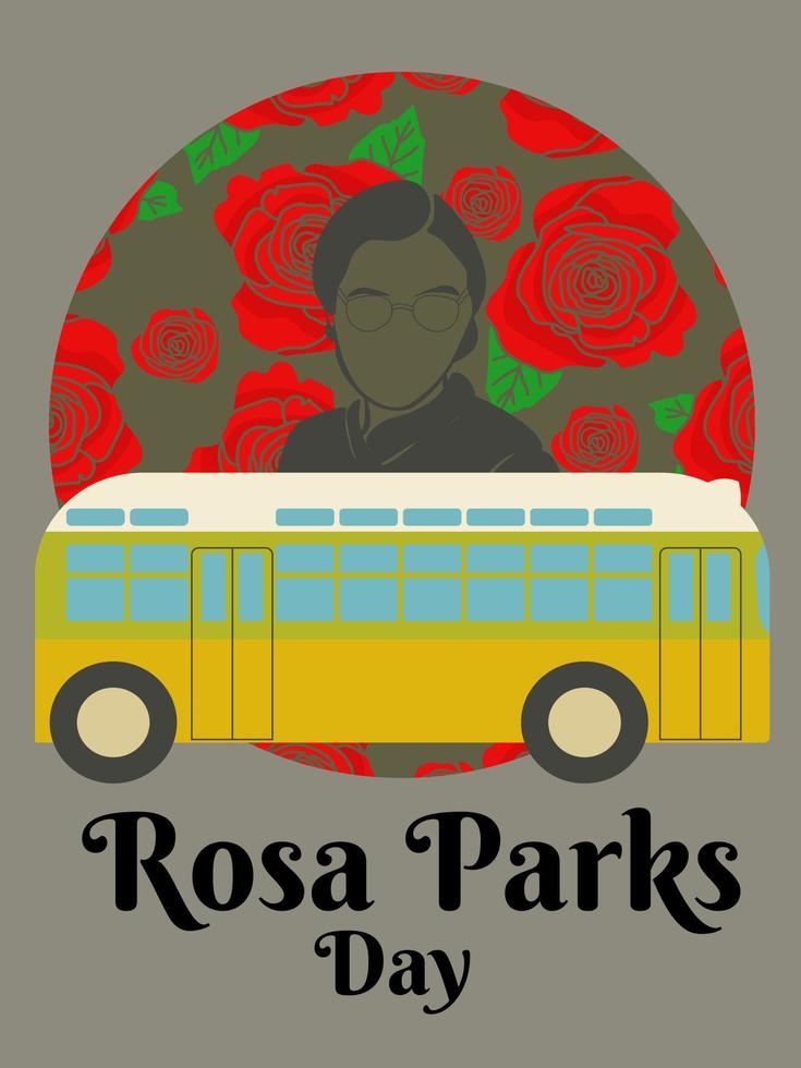 Rosa Parks Day, idea for vertical design poster, banner, flyer or placard vector