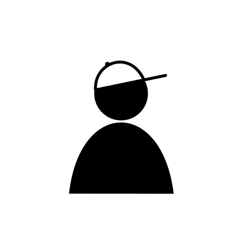 Vector icon of person with hat on head