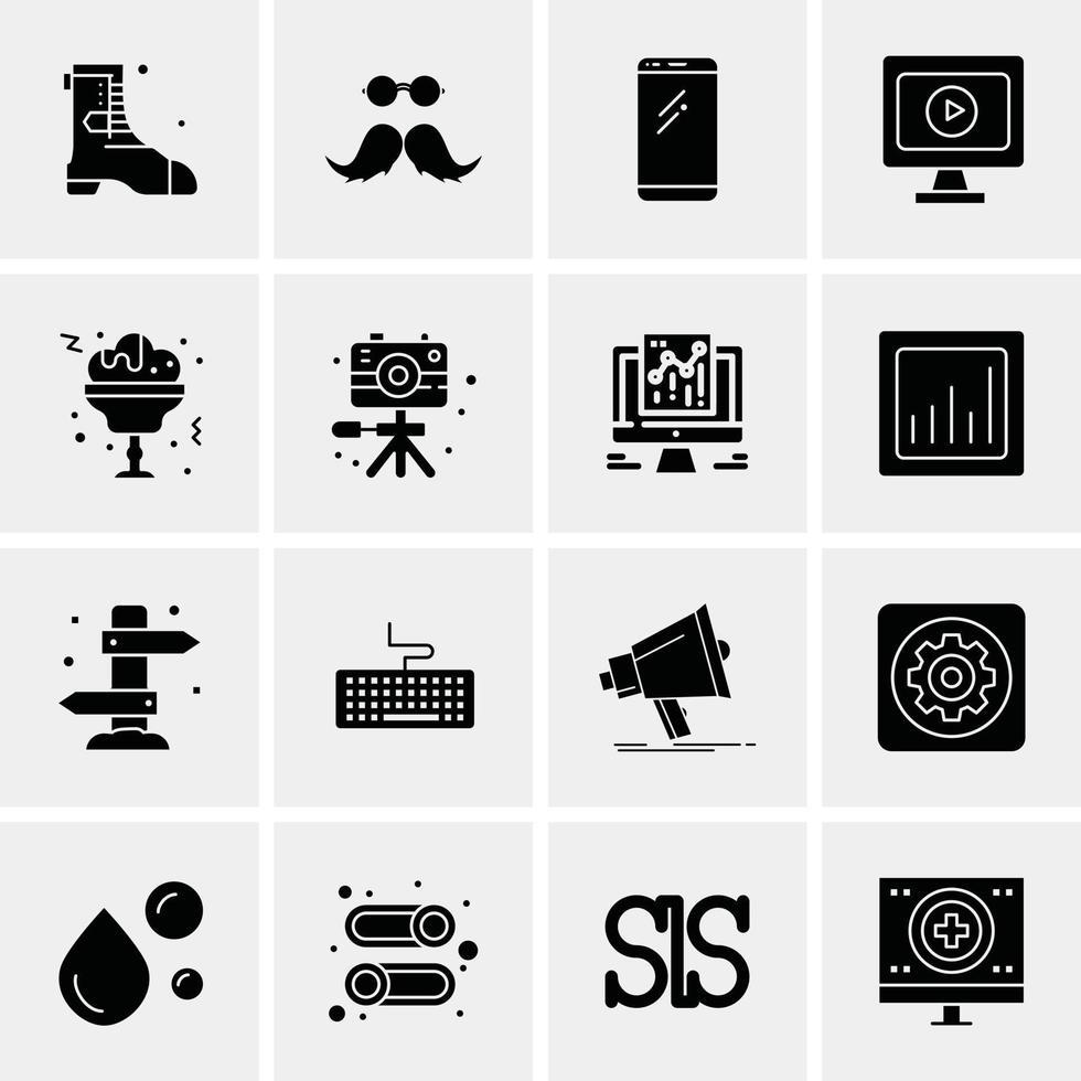 16 iconos universales de negocios vector ilustración de icono creativo para usar en proyectos relacionados con la web y dispositivos móviles