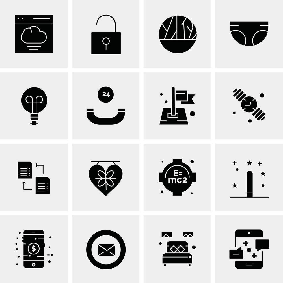 16 iconos universales de negocios vector ilustración de icono creativo para usar en proyectos relacionados con la web y dispositivos móviles