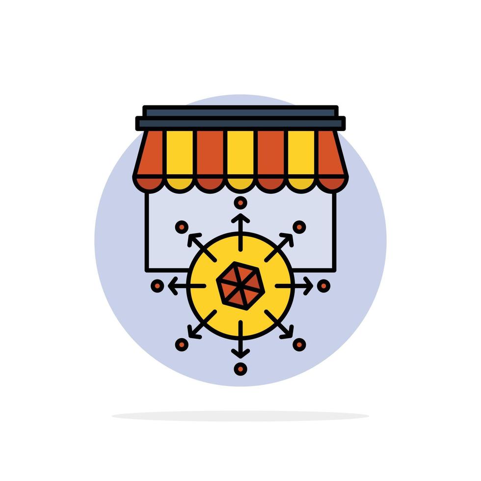 Shop Shopping Goal Business Abstract Circle Background Flat color Icon vector
