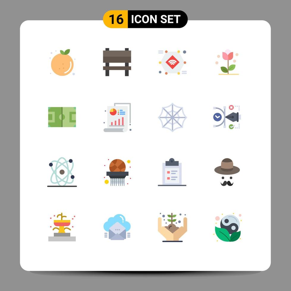 16 Thematic Vector Flat Colors and Editable Symbols of nature floral interior flora smart camera Editable Pack of Creative Vector Design Elements