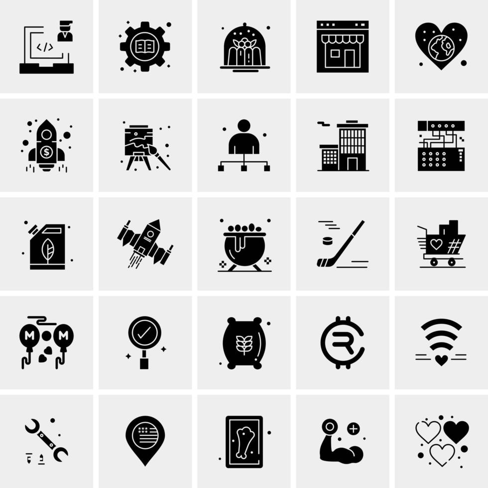 25 iconos de negocios universales vector ilustración de icono creativo para usar en proyectos relacionados con la web y dispositivos móviles