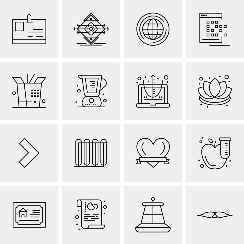 16 iconos universales de negocios vector ilustración de icono creativo para usar en proyectos relacionados con la web y dispositivos móviles