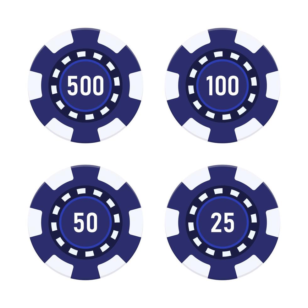 fichas de casino realistas, juego. fichas de juego de póquer de casino rojo realista, monedas de plástico de juego. Fichas de fichas de jackpot para la ruleta. fichas de póquer vegas flip. ilustración vectorial vector