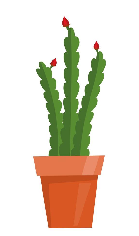 Linda planta en maceta verde en estilo plano. ilustración vectorial vector