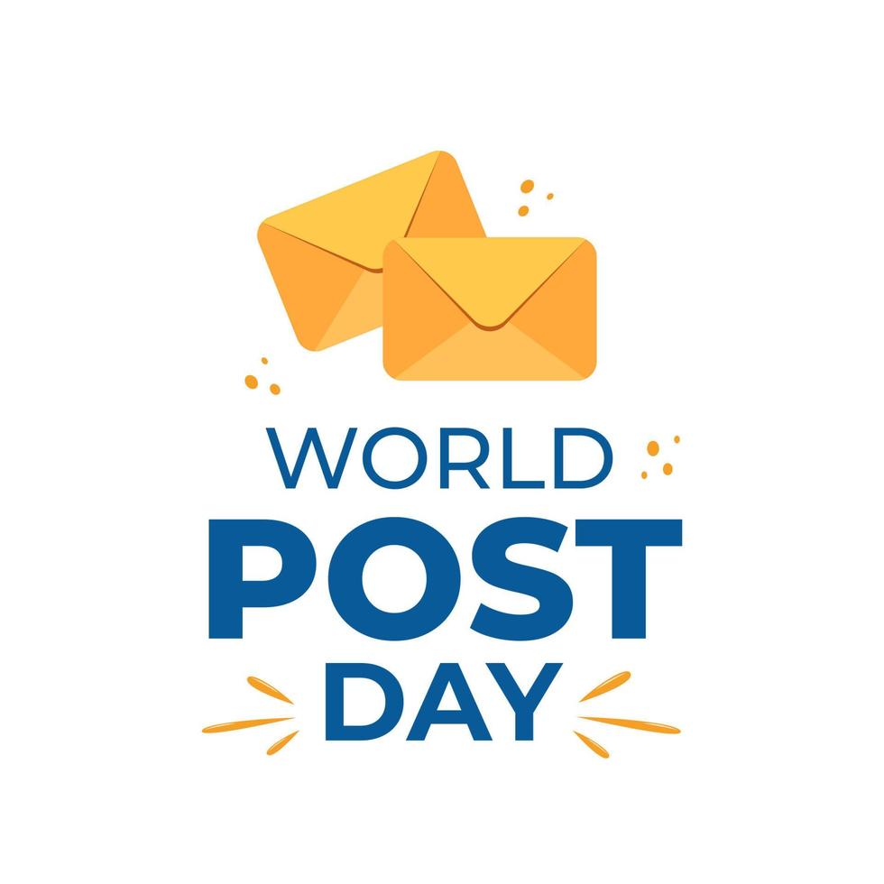 World post day design template with envelopes. Simple design for greeting cards, banner or print. Vector illustration.