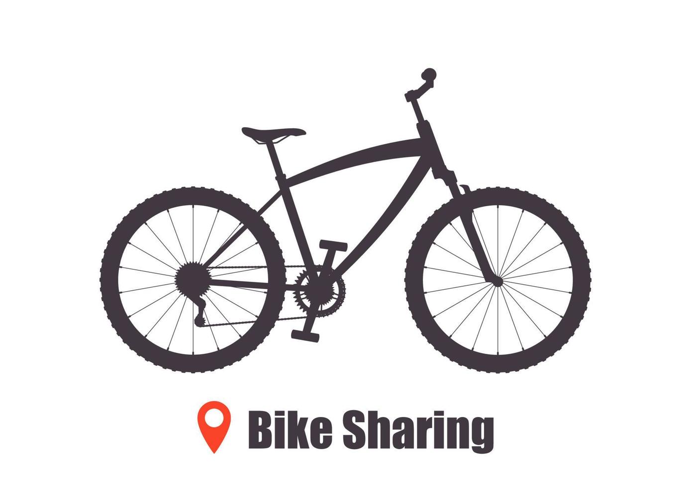 ciudad moderna o bicicleta de montaña para el servicio de bicicletas compartidas. Bicicleta deportiva multivelocidad para adultos. Ilustración del concepto de uso compartido de bicicletas, vector. vector