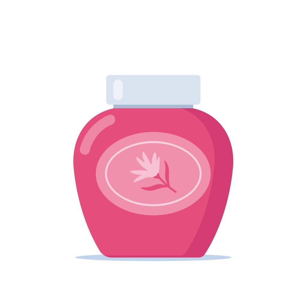 Vial cosmetics. Beauty and skin care. Cosmetic bottle. Cream, gel, tube, soap. Products for beauty and cleanser. Vector illustration in flat style.